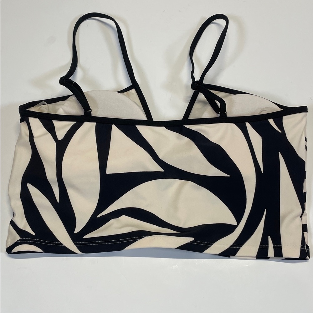 Sanctuary Zebra Print Bikini Top Womens Size L Black Cream - Picture 3 of 5